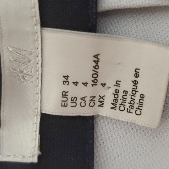 H&M Womens Navy Blue/White Nautical Striped Pencil Skirt-Back Zipper-Sz 4 - Picture 7 of 17